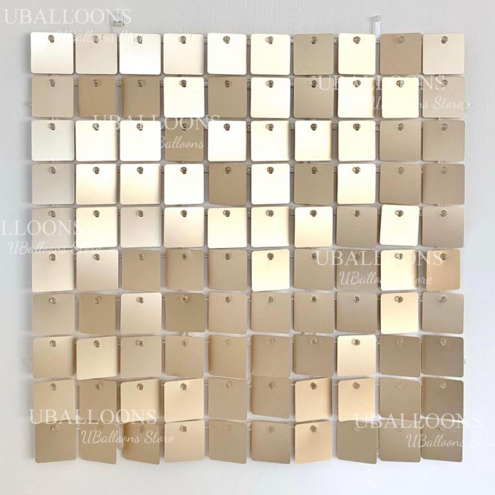 Sequin Fabric Panel - Panel Latar Belakang Emas Matte Champagne