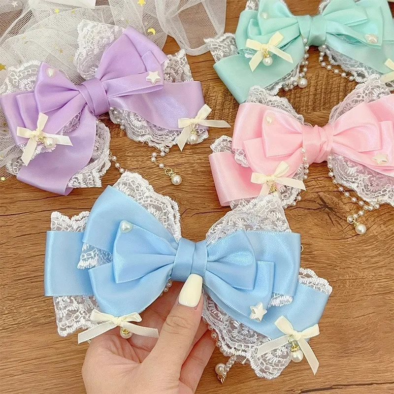 Lace Ribbon Trim - Pita Renda Renda Rantai Mutiara Busur