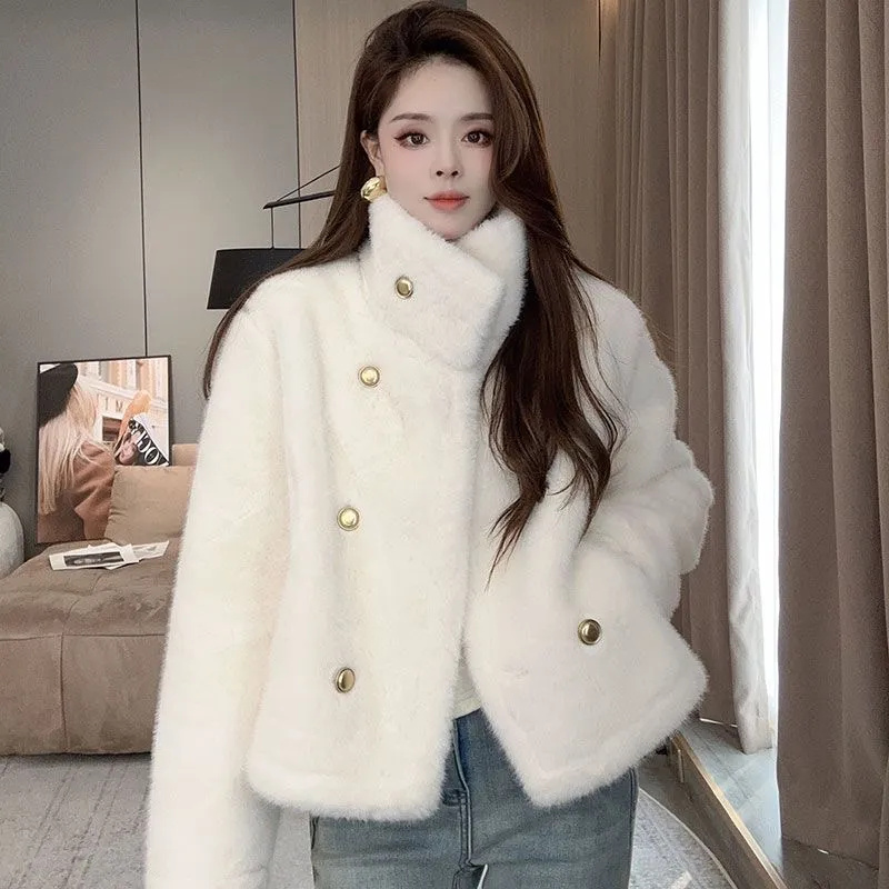 Velvet Ribbon Roll - Mantel Beludru Mink Wanita 2026 Musim