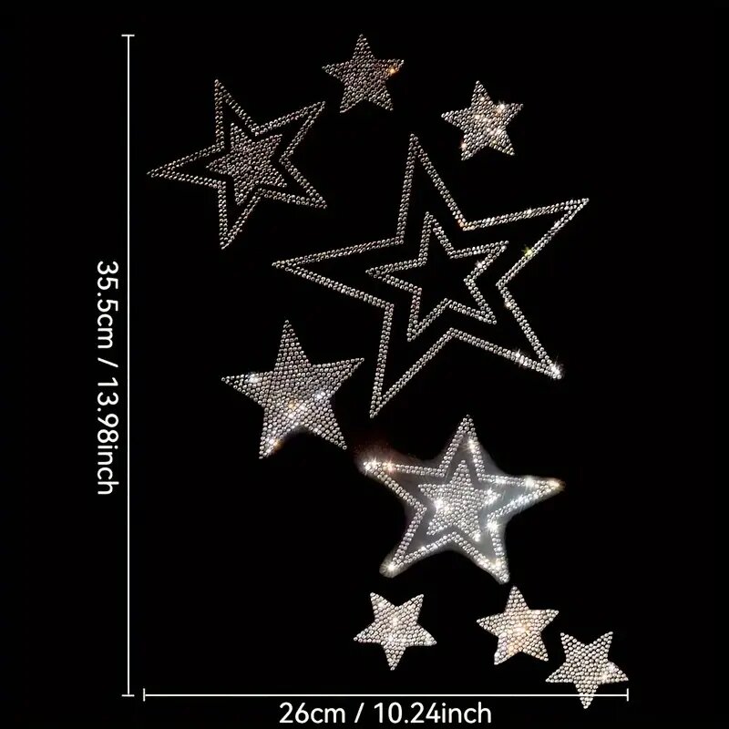Hotfix Rhinestone Sheet - Berkilau berlian imitasi panas cap bintang