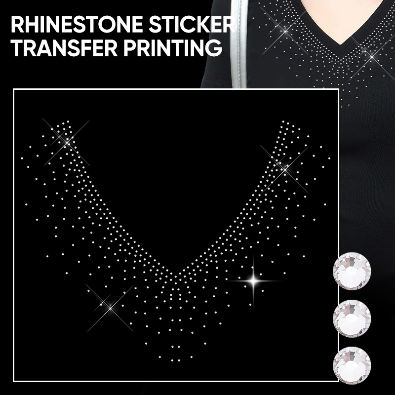 Hotfix Rhinestone Sheet - QIAO 1/2/4/6Pcs Stiker Transfer Rhinestone V-Neck