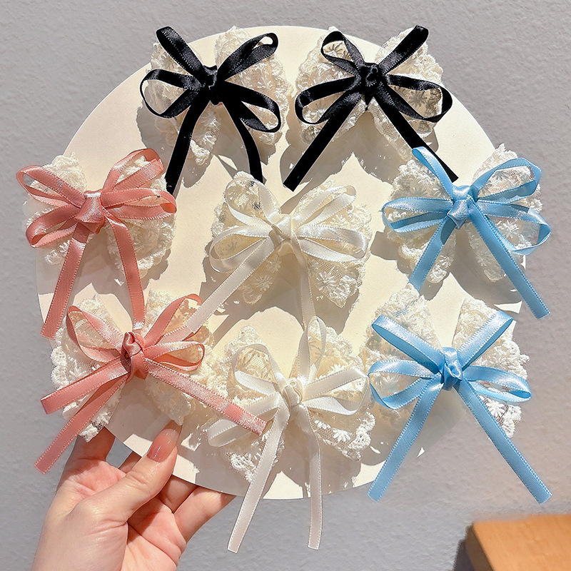 Jepit Rambut Busur Renda Elega - Lace Ribbon Trim ulasan dan harga