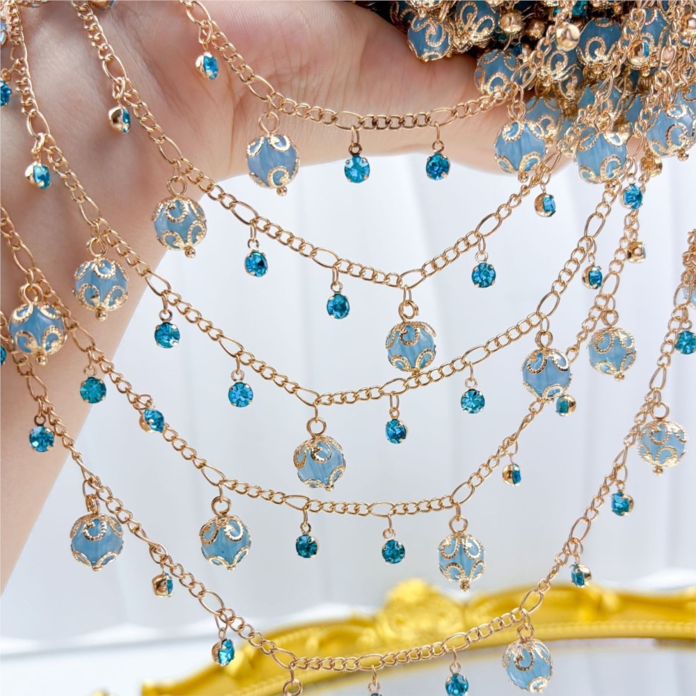 Manik-manik Kaca Rhinestone 0, - Pearl Trim Chain ulasan dan harga